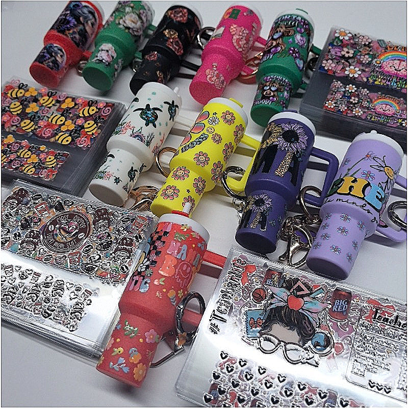 Wholesale Random 20pcs 50pcs 100pcs Cartoon Pattern Mini Travel  Cup Sticker